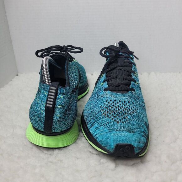Nike Flyknit Racer 2015  Men's Running Shoes Size 10.5  Blue Lagoon 526628-401 - Picture 7 of 12